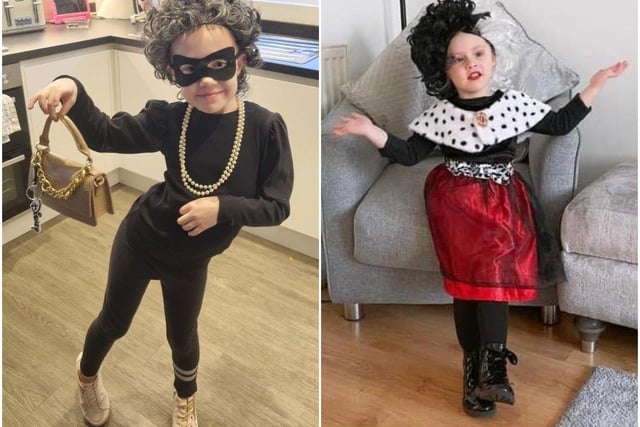 Amy Gladman sent in a picture of her six-year-old dressed as Gangsta Granny and Chantelle Taylor sent in the picture of three-year-old Sienna dressed as Cruella de Vil