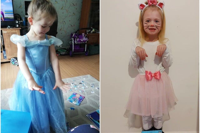 Anika Cuckney sent in the picture of four-year-old Megan dressed as Cinderella and Rachael Sanger sent in the picture of Marie from The Aristocats