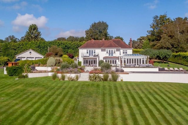 Property 3

Springfield Lane, Colgate, Horsham, West Sussex RH12. On the market for £3,500,000.
5 beds, 3 baths and 4 receptions. 

Sold by Strutt & Parker - Horsham on Zoopla.