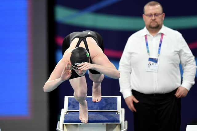 Danielle Hill at the start of the Women's 50m Freestyle Semi-Final at the 2019 LEN European Short Course Swimming Championships
Mandatory Credit ©INPHO/Andrea Staccioli