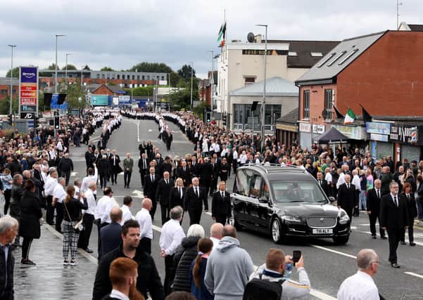 Bobby Storey's funeral took place in west Belfast. Photo Pacemaker Press