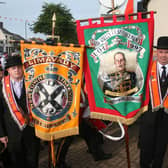 Pictured in 2008: Robert Moore No 6 District and Graham Alcorn from Roe Valley ex servicemens LOL997, attending the Drumhead Service and act of rememberance to commemorate the Battle of The Somme, at Limavady