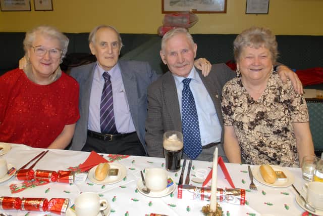 Anne and Jim Smallwoods and Frank and Eleanor Rankin enjoying the Larne RBL Over 50s dinner. LT01-328-PR