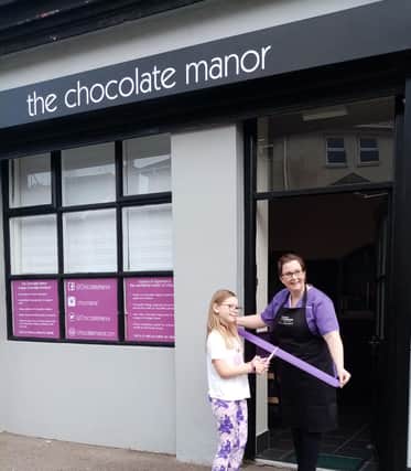 Geri and Daisy Ridley Anderson who won the competition to officially open the new Chocolate Shop
