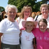 Ellie Murphy, Rachel Roberts (8), Elaine Roberts, Rebecca Cully (10), Emma Moffett and Maureen Green at the Castlewellan Agricultural Show on Saturday. Picture: Diane Magill