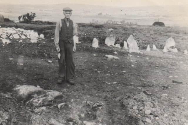 George Barnett excavating at Beaghmore Stone Circles, Co Tyrone. Picture courtesy of Graham Mawhinney