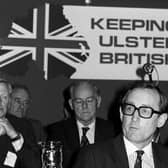 Harold McCusker speaking at the Unionist Party Conference at the Slieve Donard Hotel, Newcastle in November 1984. Picture: Pacemaker Press