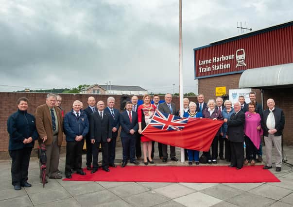 Marking Red Ensign Day at Larne Harbour in 2019.