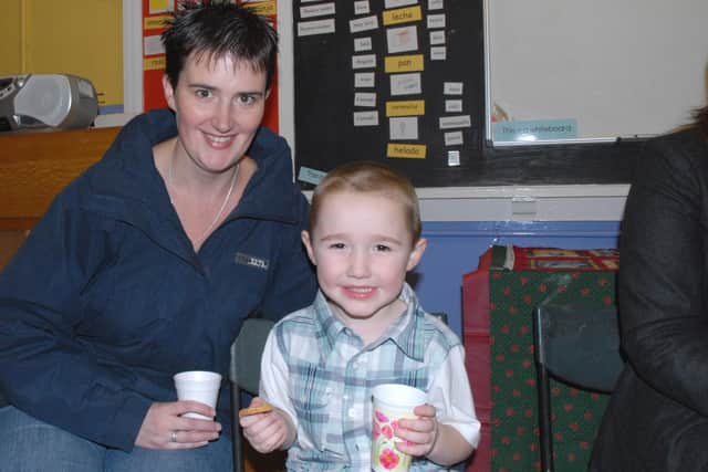 Charlene Mc Roberts with 4 year old son Jack pictured at the Glynn Primary School open night. LT50--020 PSB