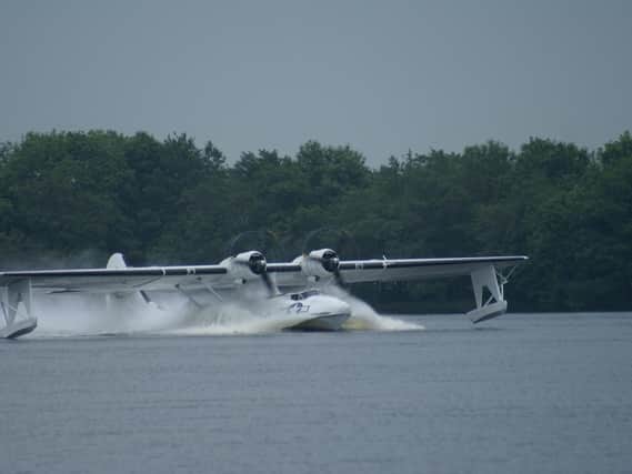 Aviation history returns to Lough Erne, Co Fermanagh, a Catalina G-PBYA that was built in 1943