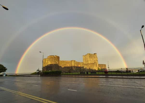 Carrickfergus resdient Faisal Manzoor took this image of twin rainbows in the sky.