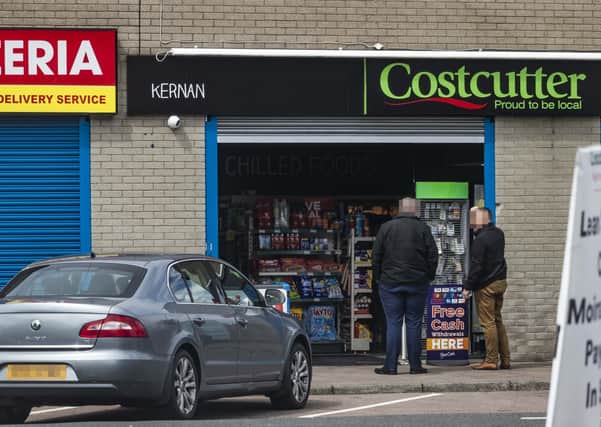 Detectives at Kernans Costcutter on the Lurgan Road, Craigavon after a late night Ram Raid attempt on the business, thieves attempted to steal the in-store ATM but failed in their attempts CONOR KINAHAN/PACEMAKER PRESS