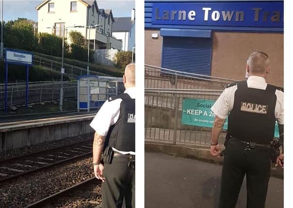 Police officers conducted patrols at Translink stations at the weekend.