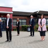 Education Minister Peter Weir with the expert panel established to examine the links between educational underachievement and social disadvantage. Photo by Pacemaker.