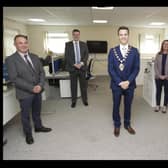 Mayor Cllr Peter Johnston along with Adrian Alexander, Head of Operations, Steven Norris, MEA, Fiona Byrne, Head of Organisations & Development and David Smith, Finance Director.