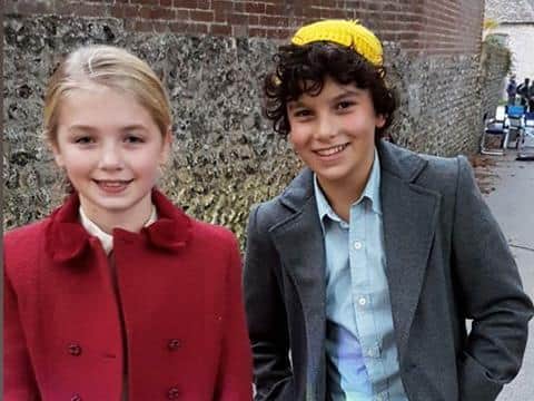 Aoibhine McFlynn with Lucas Bond who plays Frank in Summerland.