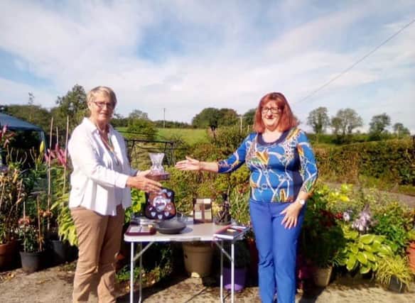 Ballymena Floral Art Group Novice Award winner Rosemary Strange