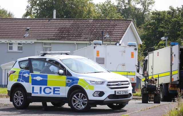 The scene of the security alert at Sullatober Square in Carrickfergus. Picture by Jonathan Porter/PressEye