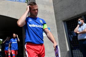 Linfield captain Jamie Mulgrew in Switzerland. Pic courtesy of UEFA.