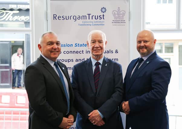 Adrian Bird (Trust Director of Resurgam Trust), Ivan Davis OBE and Philip Dean (Resurgam Trust Chairman) at the opening of the Welcome House February 2019