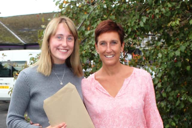 Anna Comer pictured with mum, Valerie, after getting her results at New-Bridge Integrated College