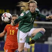 Lauren Wade (right) on international duty with Northern Ireland. Pic by PressEye Ltd.