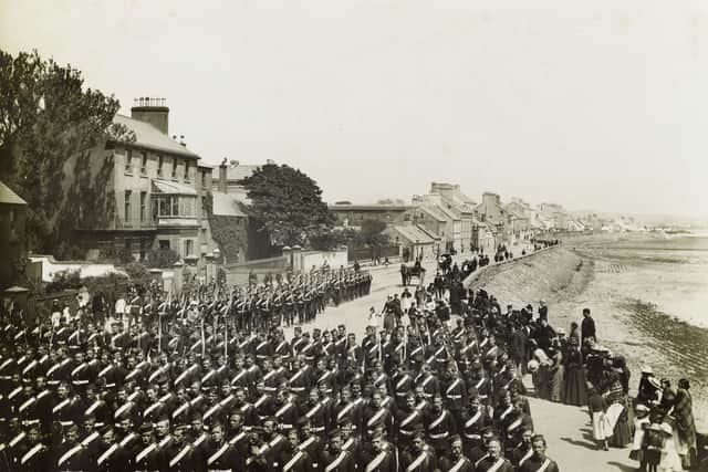Antrim Artillery parade c1883.