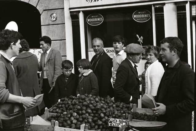 A stall at the Oul Lammas Fair in years gone by. Photo: Chronicle and Constitution Archive, Coleraine Museum.