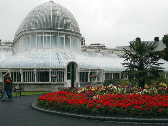 The Palm House in Botanic Gardens, Belfast. During this week in 1885 crowds flocked to the gardens to watch a spectacular fireworks display