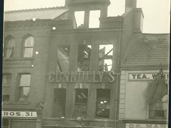 Connolly's, Market Square, August 1920. Picture courtesy of Irish Linen Centre and Lisburn Museum