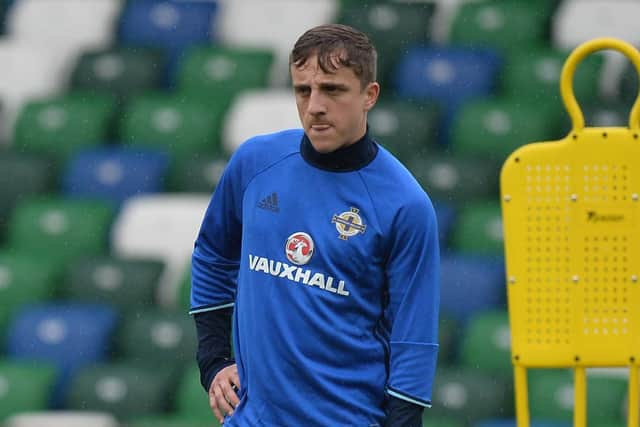 Joel Cooper during a Northern Ireland open training session in 2017. Pic by Pacemaker.