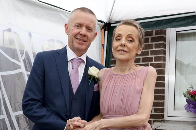 Samantha Gamble and Frankie Byrne married on May 22 after special permission from Stormont ministers. Photo Pacemaker Press
