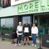 Damian Morelli was recently presented with a 'Certificate of Appreciation' by Claire McCurdy (left) and Dorothy Friar (right)