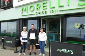 Damian Morelli was recently presented with a 'Certificate of Appreciation' by Claire McCurdy (left) and Dorothy Friar (right)