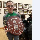 Ronan Mongan with some of the many trophies he has won for boxing.