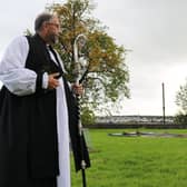 Archbishop of Armagh John McDowell, right, and the Rt Rev George Davison following the consecration of the new Bishop of Connor in Armagh.