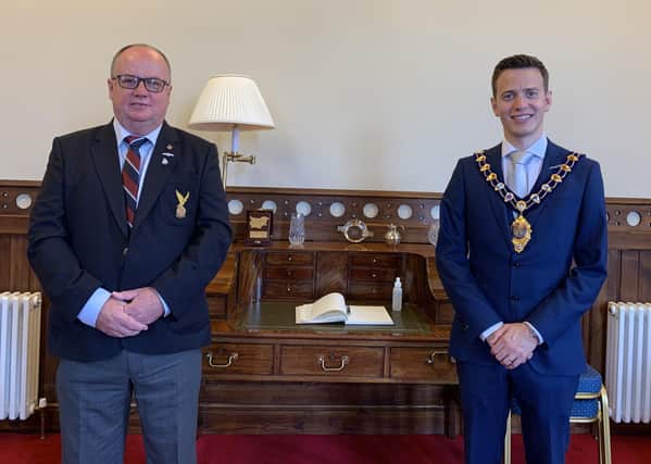 The Mayor, Cllr Peter Johnston and Michael O’Toole, RAFA.