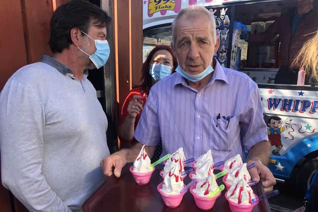 Ice-cream was among the treats served up at the Carrickergus location.