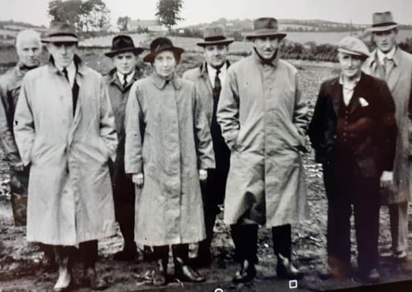 Thank you to Sheila King for sending me in this old photograph in response to last weekend's Bygone Days story about Sir Basil Brooke visiting the Model Farm of Mr James King, Clougher, Ballymena, in September 1950. It is a pic from the day and it shows Mr Harkness, the Reverend R Moore, Mr Baird, Lady Brooke, Mr Robinson, Sir Basil Brooke, Mr James King and Mr J Wallace. Sheila writes: “Reference your article on James King, Clougher in Saturday's Farming Life. James was my father-in-law and I'm married to his youngest son Robert. There were three boys and four girls in the family. The three boys carried on the business and eventually went into dairy with cross bred Shorthorns and a few Ayrshires. They split into three units when the grandsons were old enough. James Jnr still milks 200 Holstein at the original Clougher while Martin, my son, milks Ayrshires and Jerseys at Kirkinriola.” Picture courtesy of Sheila King and the King family