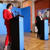 First Minister Arlene Foster and deputy First Minister Michelle O'Neill. 

Photo: Kelvin Boyes / Press Eye.