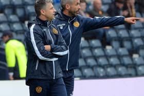 Motherwell assistant manager Keith Lasley (right) with boss Stephen Robinson