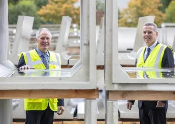 Wilbert Moore, Moore Concrete Managing Director, with Graham Whitehurst, Chair of the Borough's Manufacturing Task Force