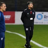 Stephen Robinson on the touchline with Coleraine boss Oran Kearney