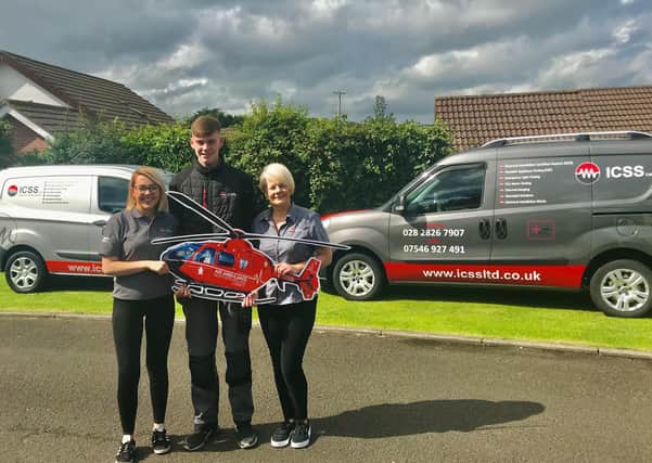Andrea Gillespie along with her two children, who work for the family business ICSS Ltd. They will be taking part in AANI’s 3 Peaks Challenge (Slieve Donard) on September 26.