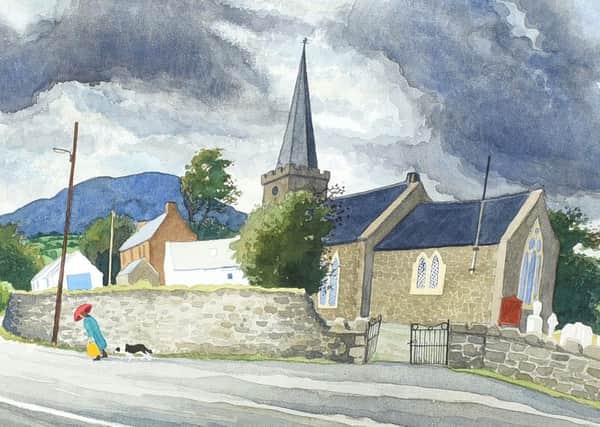 Piece by James Macintyre depicting St Patrick’s Parish Church Cairncastle.