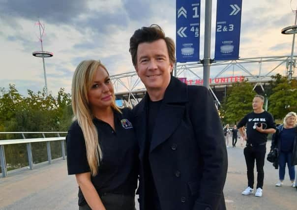 Leanne with Rick Astley.