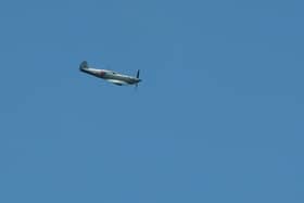 The Spitfire flew over Antrim Area Hospital on September 18.