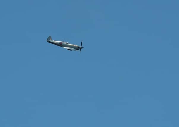 The Spitfire flew over Antrim Area Hospital on September 18.