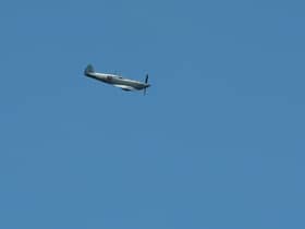 The Spitfire flew over Antrim Area Hospital on September 18.
