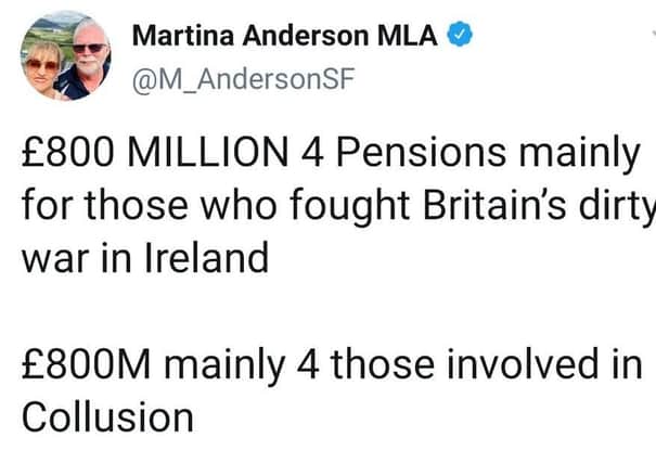 Martina Anderson's offensive tweet, which she later deleted.